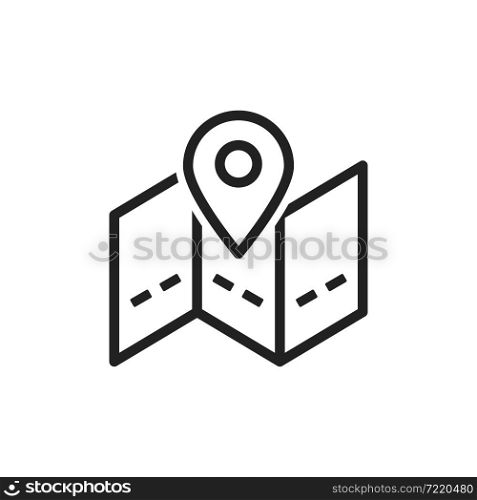 Map pin icon. Home road, travel gps line symbol. Line point in vector flat style.