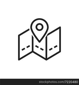 Map pin icon. Home road, travel gps line symbol. Line point in vector flat style.