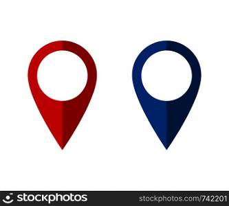 Map pin icon in flat style. Pin icon