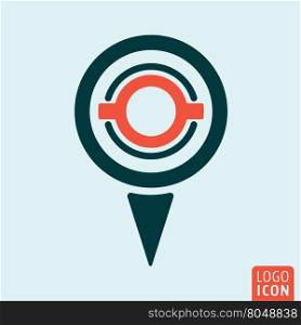 Map pin icon. Location map pin icon. Gps navigation symbol. Vector illustration.