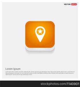 Map Pin Icon Orange Abstract Web Button - Free vector icon