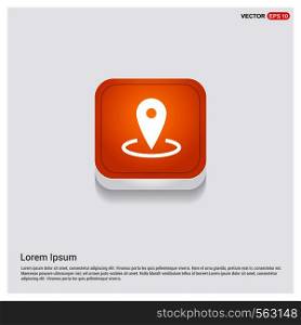 Map pin icon Orange Abstract Web Button - Free vector icon