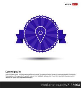 Map pin icon - Purple Ribbon banner