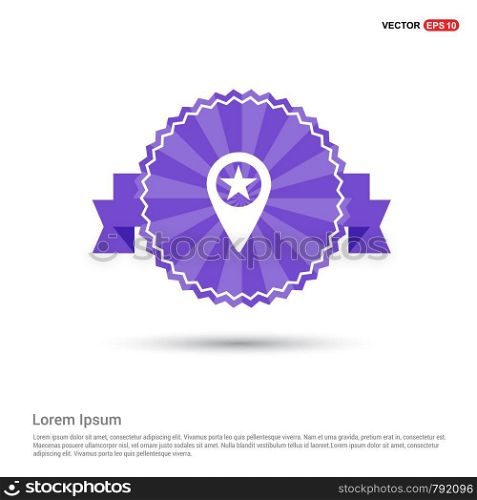 Map Pin Icon - Purple Ribbon banner