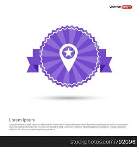 Map Pin Icon - Purple Ribbon banner