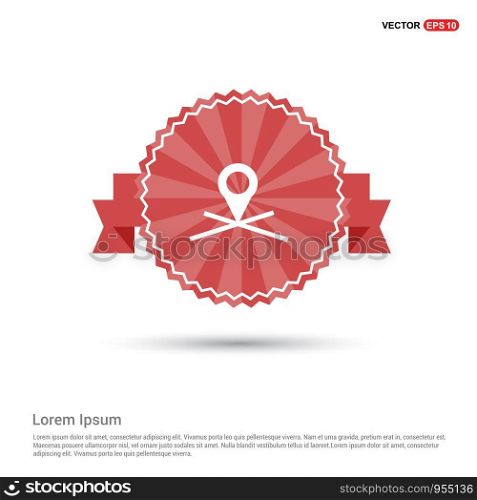 Map pin icon - Red Ribbon banner