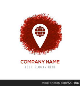 Map pin icon - Red WaterColor Circle Splash