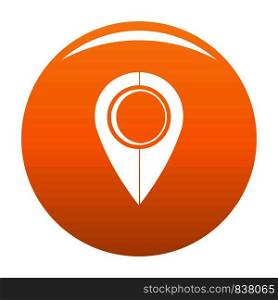 Map pin icon. Simple illustration of map pin vector icon for any design orange. Map pin icon vector orange