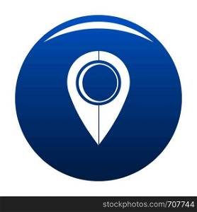 Map pin icon vector blue circle isolated on white background . Map pin icon blue vector