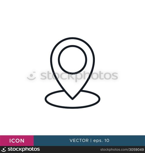 Map pin icon vector design template. Editable stroke