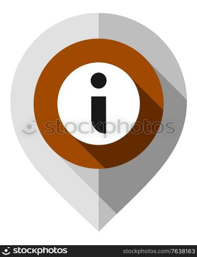 Map pin, information and reference symbol, gps pointer folded from gray paper