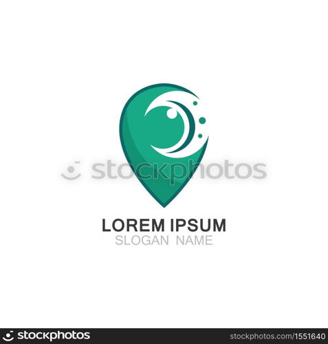 Map Pin Location logo Mark Sign template Icon Vector Illustration