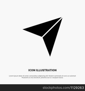 Map, Pin, Marker, Mail solid Glyph Icon vector