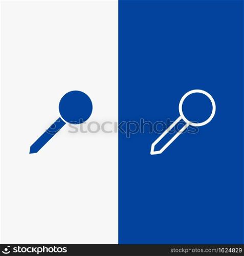 Map, Pin, Marker, Mark Line and Glyph Solid icon Blue banner Line and Glyph Solid icon Blue banner
