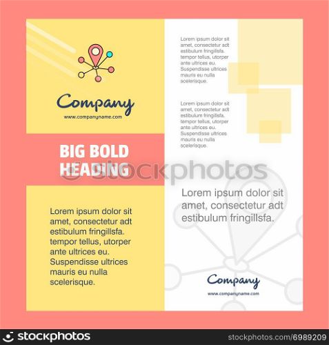 Map pointer Company Brochure Title Page Design. Company profile, annual report, presentations, leaflet Vector Background
