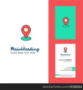 Map pointer Creative Logo and business card. vertical Design Vector