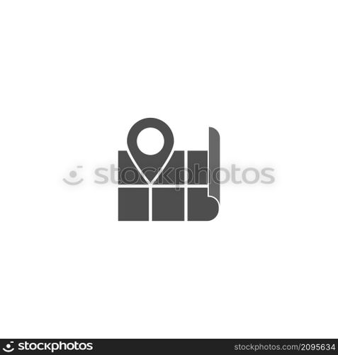 Map pointer icon flat design template illustration vector