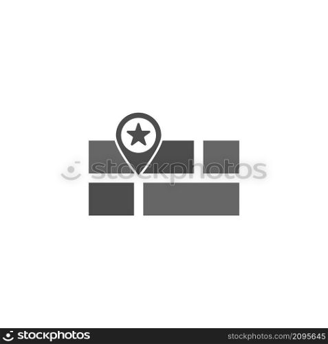 Map pointer icon flat design template illustration vector