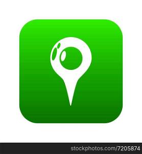 Map pointer icon green vector isolated on white background. Map pointer icon green vector