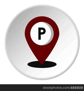 Map pointer icon in flat circle isolated vector illustration for web. Map pointer icon circle