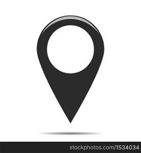 Map pointer icon isolated on white background. Vector illustration