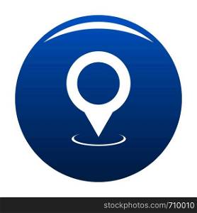 Map pointer icon vector blue circle isolated on white background . Map pointer icon blue vector
