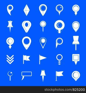 Map pointer icons set. Simple illustration of 25 map pointer vector icons for web. Map pointer icons set, simple style