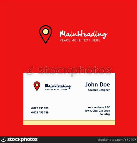 Map pointer logo Design with business card template. Elegant corporate identity. - Vector