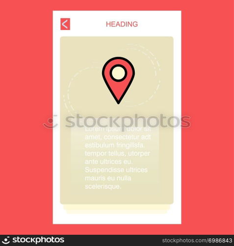 Map pointer mobile vertical banner design design. Vector