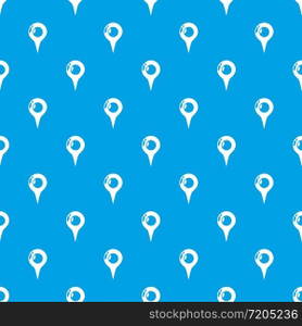 Map pointer pattern vector seamless blue repeat for any use. Map pointer pattern vector seamless blue