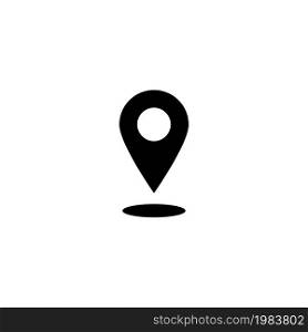 Map Pointer, Pin Marker, Position Mark. Flat Vector Icon illustration. Simple black symbol on white background. Map Pointer Pin Marker, Position Mark sign design template for web and mobile UI element. Map Pointer, Pin Marker, Position Mark Flat Vector Icon