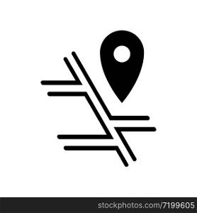 Map pointer vector isolated pin. Gps navigation icon, symbol transportation technology on white background.