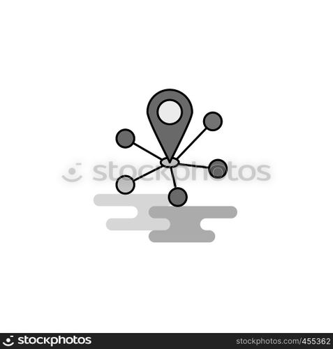 Map pointer Web Icon. Flat Line Filled Gray Icon Vector
