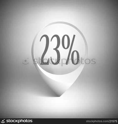Map pointer. White icon template on gray background. Map pointer. White icon template vector