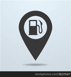 Map pointer with a fuel symbol