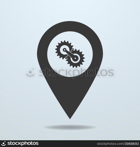 Map pointer with a gears