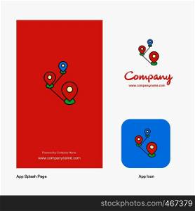 Map route Company Logo App Icon and Splash Page Design. Creative Business App Design Elements