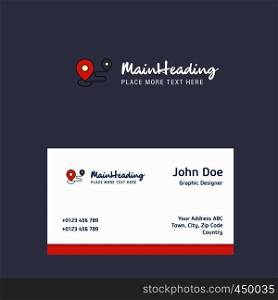 Map route logo Design with business card template. Elegant corporate identity. - Vector