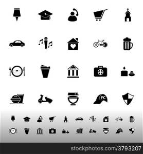 Map sign and symbol icons on white background, stock vector