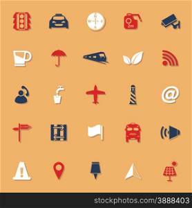Map sign classic color icons with shadow, stock vector