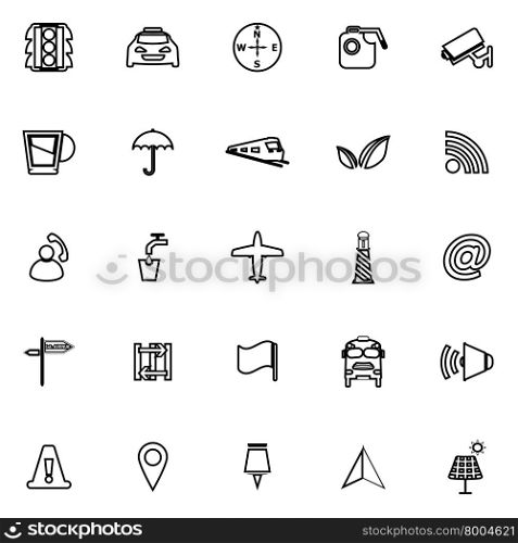 Map sign line icons on white background, stock vector