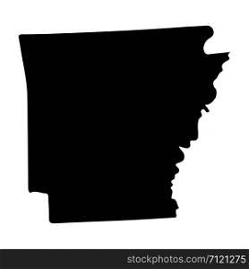 Map silhouette of the U.S. state of Arkansas .Vector illustration eps10. Map silhouette of the U.S. state of Arkansas .Vector illustration