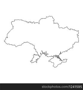 Map Ukraine icon outline black color vector illustration flat style simple image. Map Ukraine icon outline black color vector illustration flat style image