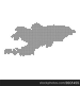Map with dot - Kyrgyzstan . Template for your design. Map with dot