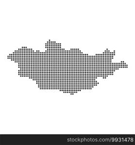 Map with dot - Mongolia . Template for your design. Map with dot