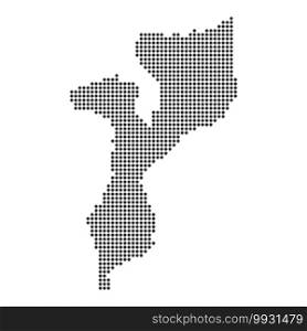 Map with dot - Mozambique . Template for your design. Map with dot