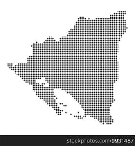 Map with dot - Nicaragua . Template for your design. Map with dot