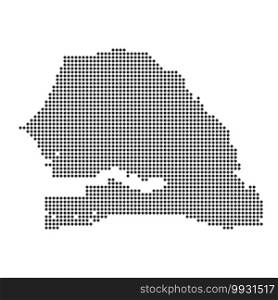 Map with dot - Senegal . Template for your design. Map with dot