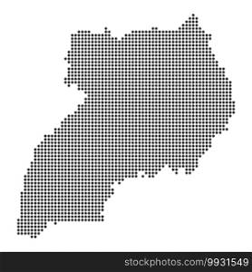 Map with dot - Uganda . Template for your design. Map with dot