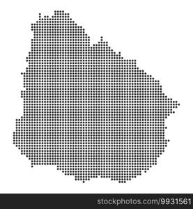 Map with dot - Uruguay . Template for your design. Map with dot